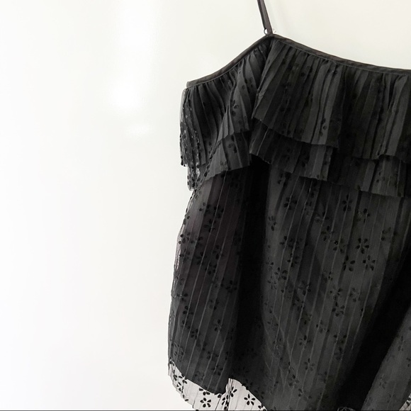 J. Crew Black Pleated Lace Fluttery Cami - Picture 5 of 10